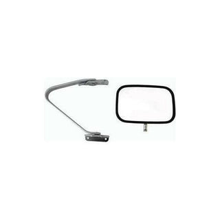 1987-1991 F-150 Pickup Mirror LH, Convex Glass, Stainless, Manual Folding.