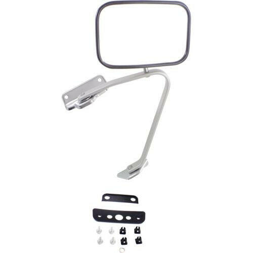 1987-1991 Ford F-150 Pickup Mirror RH, Flat Glass, Stainless, Manual Folding.