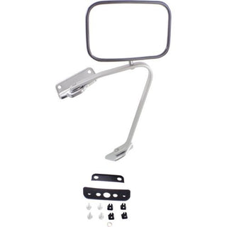 1987-1991 Ford F-150 Pickup Mirror RH, Flat Glass, Stainless, Manual Folding - Classic 2 Current Fabrication