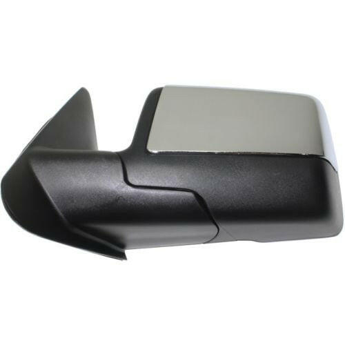 2006-2011 Ford Ranger Mirror LH, Power, Non-heated, Manual Folding, Chrome.