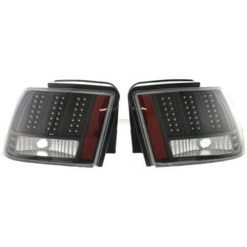 1999-2004 Ford Mustang Clear Tail Lamp, Lens And Housing, Led, Carbon Fiber.