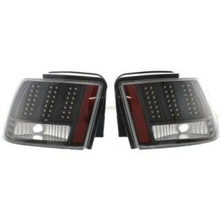 1999-2004 Ford Mustang Clear Tail Lamp, Lens And Housing, Led, Carbon Fiber.