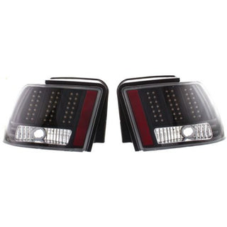 1999-2004 Ford Mustang Clear Tail Lamp, Lens And Housing, Led, Black - Classic 2 Current Fabrication