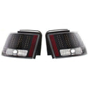 1999-2004 Ford Mustang Clear Tail Lamp, Lens And Housing, Led, Black.