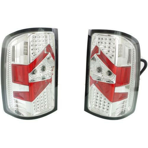 2007-2008 GMC Sierra Pickup Clear Tail Lamp, Lens & Housing, Led, Chrome.