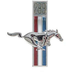 1967-1968 Ford Mustang PASSENGER SIDE FENDER EMBLEM, -289- RUNNING HORSE.