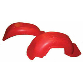 1968-1969 Oldsmobile F-85 FENDER INNER FRONT, LH/RH, PAIR W30 MODEL RED PLASTIC.