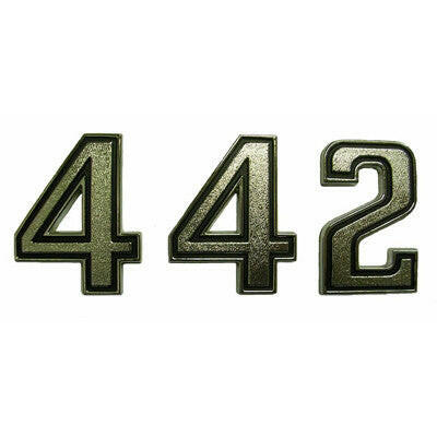 1973 Oldsmobile Cutlass TRUNK LID EMBLEM SET, 4-4-2.