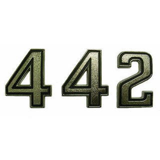 1973 Oldsmobile Cutlass TRUNK LID EMBLEM SET, 4-4-2.