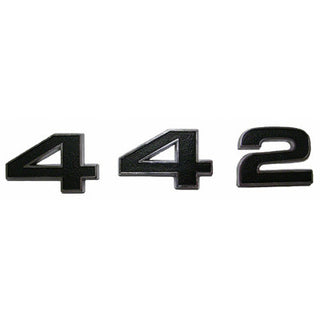 1971 Oldsmobile Cutlass GRILLE NUMERALS, '442', BLACK - Classic 2 Current Fabrication