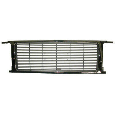 1989-1991 GMC Jimmy GRILLE, CHROME/SILVER, FOR w/QUAD HEAD LIGHTS.