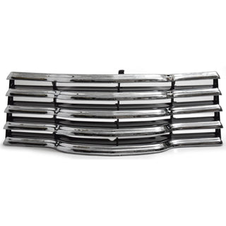 1947-1953 Chevy Truck Grille Assembly Chrome with Black Backsplash Includes Mounting Brackets - Classic 2 Current Fabrication