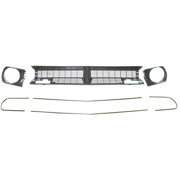 1970 Plymouth Barracuda Grille/Headlight Bezel/Molding Kit, 7 Piece Set.