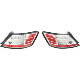 2006-2008 Honda Civic Clear Tail Lamp, Led, Chrome, Set Of 2, Coupe.