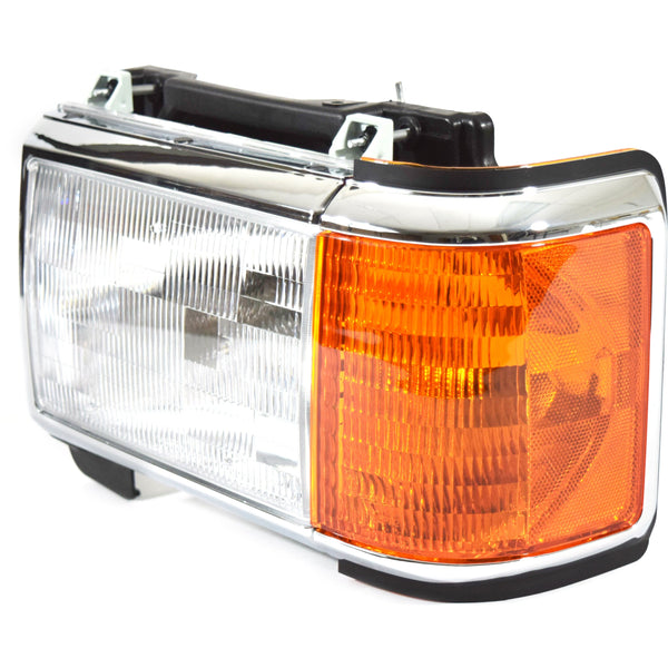 1987-1991 Ford Bronco/Pickup FT. HEAD LAMP -LH -W/BLACK & CHROME TRIM.