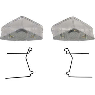 1965-1972 Mercedes-Benz W108 Headlamp Lens Set Clear W/O Bulb Holder W/ Spring.