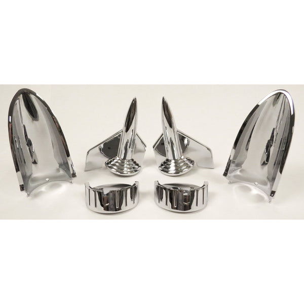 1957 Chevy Two-Ten Series Hood Rocket Assembly, Pair.