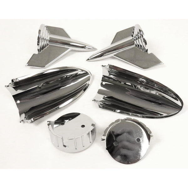 1957 Chevy One-Fifty Series Hood Rocket Assembly, Pair.