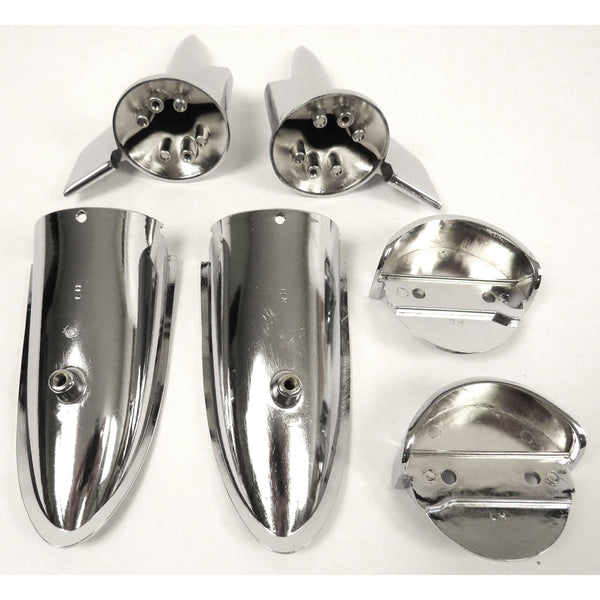 1957 Chevy One-Fifty Series Hood Rocket Assembly, Pair.