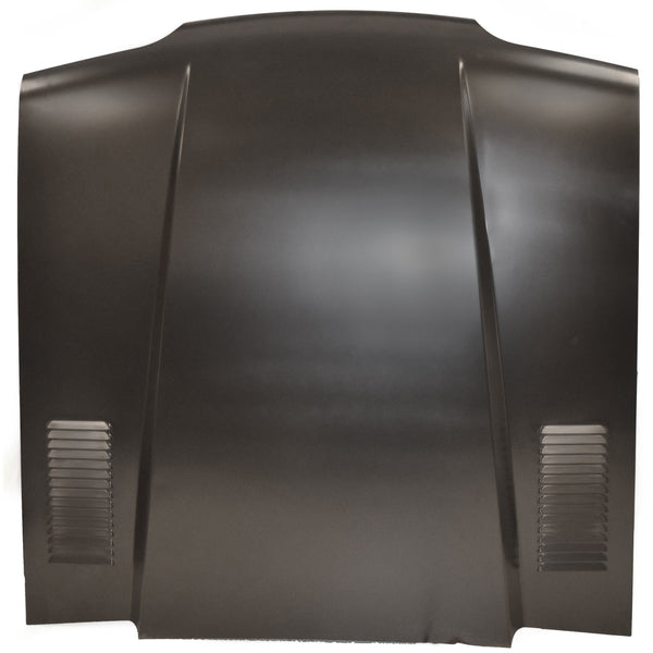 1987-1993 Ford Mustang STEEL EXTENDED COWL HOOD W/VENT LOUVERS.