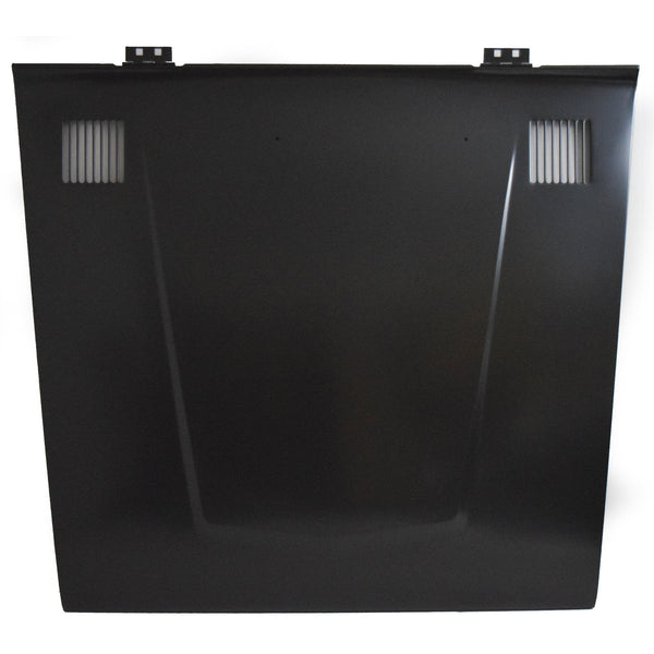 1973-1977 FORD BRONCO HOOD, W/O CATCH HOLE, W/ WASHER HOLE, W/ VENT HOLE.