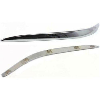 2002-2008 Jaguar X-Type Front Bumper Molding LH, Plas, Chrme, w/o Turn Signal Light.