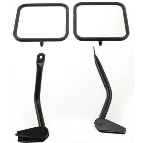 1976-1986 Jeep CJ Series Mirror RH=lh, Mirror Kit, Black.