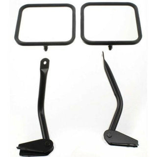 1976-1986 Jeep CJ Series Mirror RH=lh, Mirror Kit, Black.