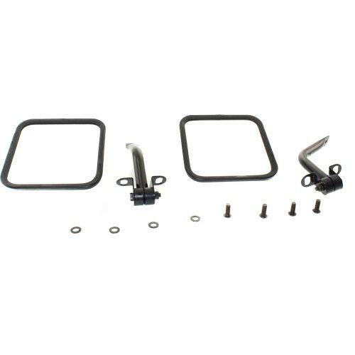 1987-1996 Jeep Wrangler Mirror RH=lh, Mirror Kit, Black.