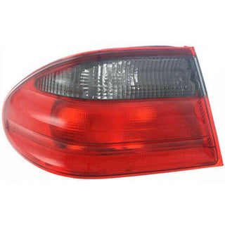 2000-2002 Mercedes-Benz E-CLAss Tail Lamp LH, Outer, Red & Smoke, Avantgarde, Sedan.