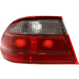 2000-2002 Mercedes-Benz E-CLAss Tail Lamp LH, Outer, Red & Clear, Elegance, Sedan.