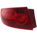 2004-2006 Mazda 3 Tail Lamp LH, Outer, Red Lens, w/Std Type Bumper, Sedan.