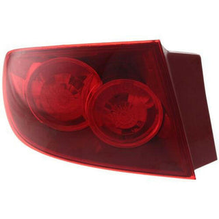 2004-2006 Mazda 3 Tail Lamp LH, Outer, Red Lens, w/Std Type Bumper, Sedan.