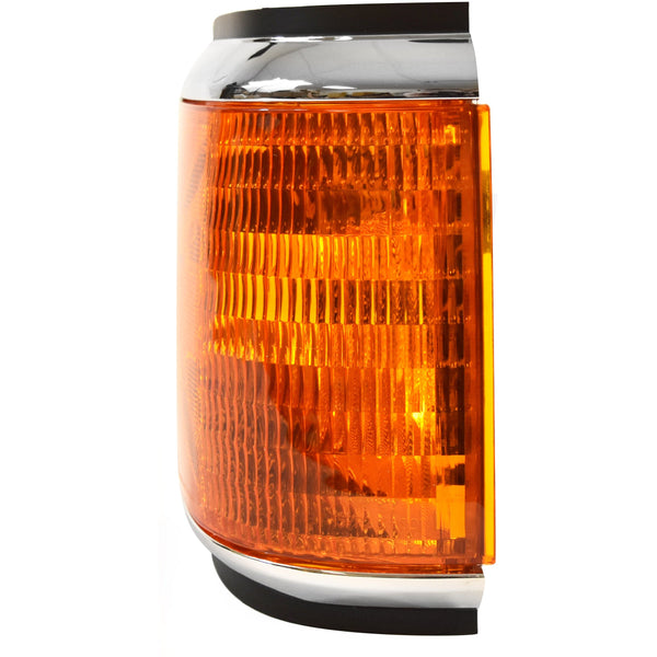 1987-1991 Ford Pickup Bronco Front Parking Lamp W/Black & Chrome Trim RH.