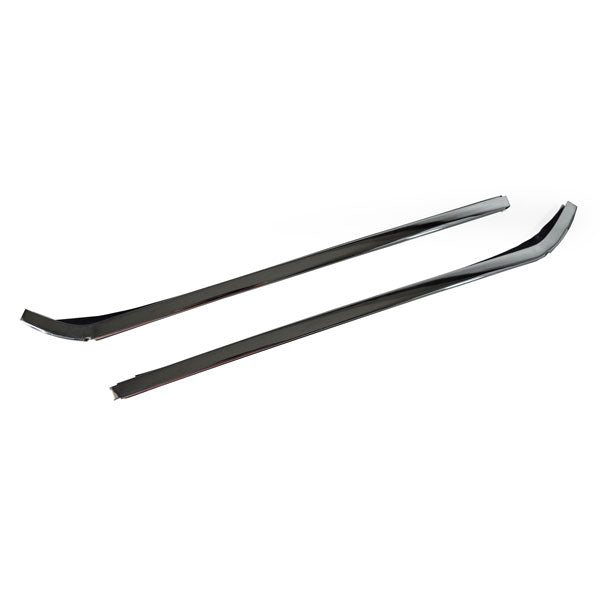 1966-1967 GM A BODY QUARTER WINDOW VERTICAL MOLDINGS -PAIR (INCL. GLASS RUBBER FILLER).