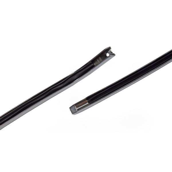 1966-1967 GM A BODY QUARTER WINDOW VERTICAL MOLDINGS -PAIR (INCL. GLASS RUBBER FILLER).