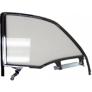 1955-1957 Chevy Convertible Quarter Window Frame Lower Chrome W/ Clear Glass LH - Classic 2 Current Fabrication