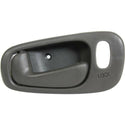 1998-2002 Toyota Corolla Front Door Handle LH, Deep Gray, Power Lock, w/Lock Hole.