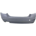 2011-2013 BMW 528i Rear Bumper Cover, Primed, w/o Park Distance Control.