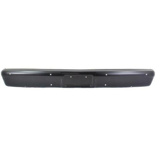 1987 GMC R2500 Front Bumper, Black, Without Impact Strip Holes.