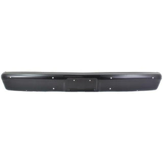 1987 Chevy V10 Front Bumper, Black, Without Impact Strip Holes.