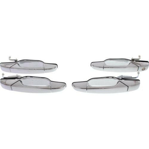2007-2014 GMC Sierra Front Door Handle Set, Outside, All Chrome, 4-dr Set-CAPA.