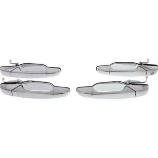 2007-2014 GMC Sierra Front Door Handle Set, Outside, All Chrome, 4-dr Set-CAPA.