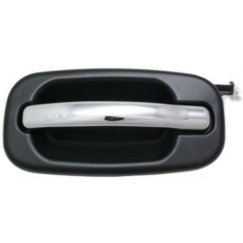 2000-2007 GMC Sierra Rear Door Handle LH Lvr+smth Blk Bezel, w/o Keyhole.