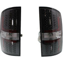 2007-2008 Dodge Full Size Pickup Led Clear Tail Lamp, Carbon Fiber, Set.