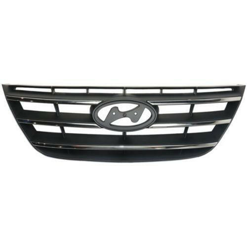2009-2010 Hyundai Sonata Grille, Chrome, Painted-Black - CAPA.