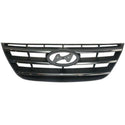 2009-2010 Hyundai Sonata Grille, Chrome, Painted-Black - CAPA.
