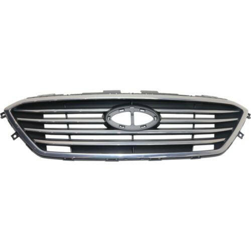 2015 Hyundai Sonata Grille, Assy, Ptd Slvr Gry, Std Type, w/Chrome Molding.