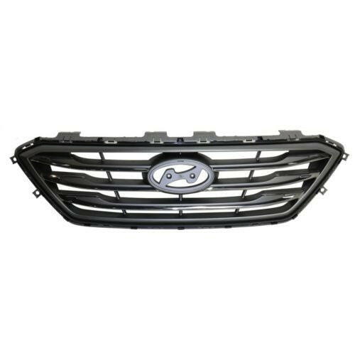2015-2016 Hyundai Sonata Grille, Assy, Ptd Slvr Gry, Sprt Type, w/Chrome Molding.