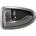 2003-2006 Hyundai Accent Front Door Handle LH, Inside, (=rear), Gray.